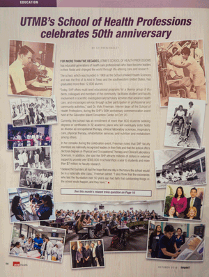 UTMB Impact Article - UTMB's School of Health Professions celebrates 50th anniversary