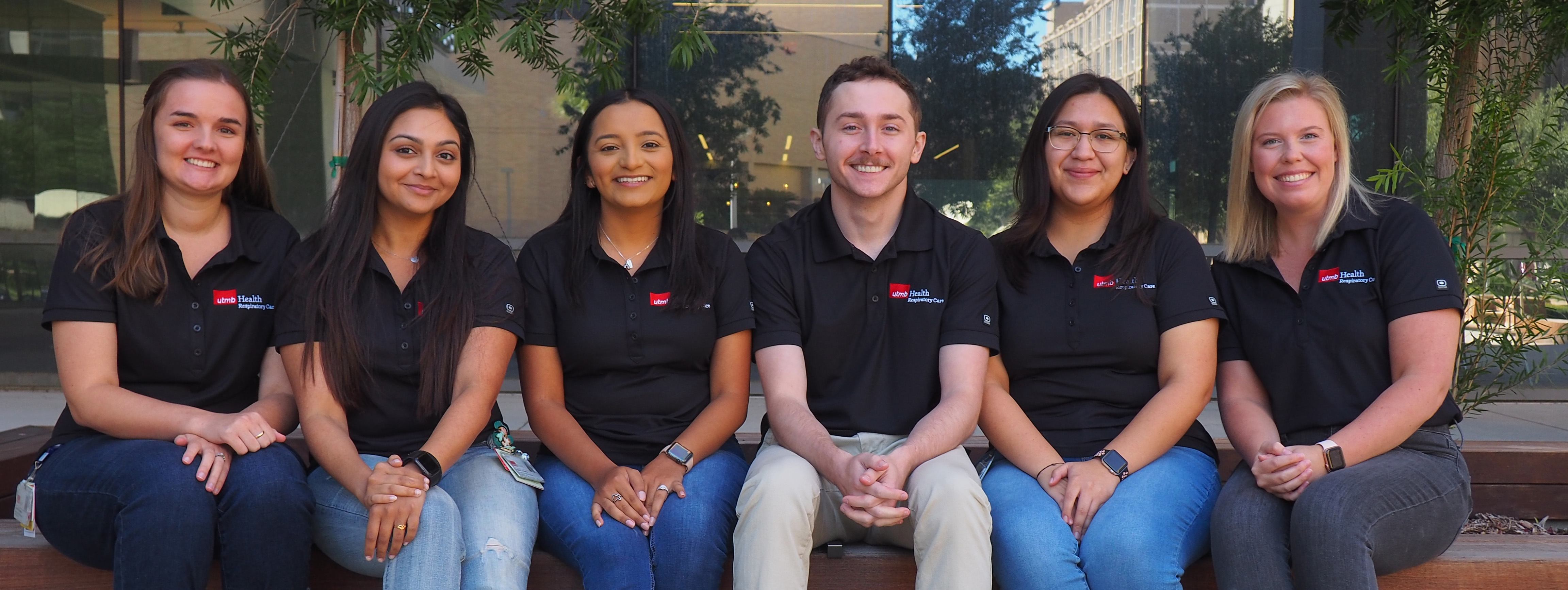 Six Respiratory Care Student Association organization officers smiling for the camera.